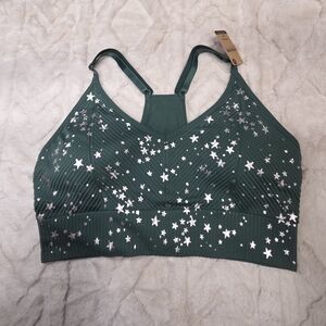 Victoria SECRET Green Star Patterned-sports bra Size Medium